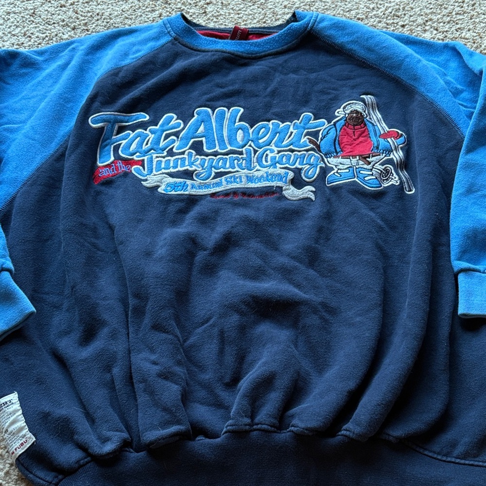 Vintage Platinum Fubu Fat Albert Men's Blue Sweatshirt size L